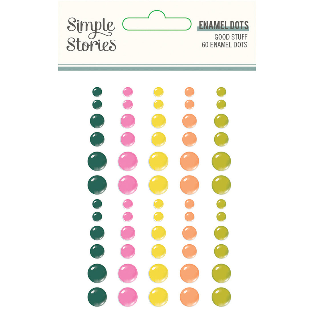 Simple Stories GOOD STUFF Enamel Dots 60pc Scrapbooksrus 