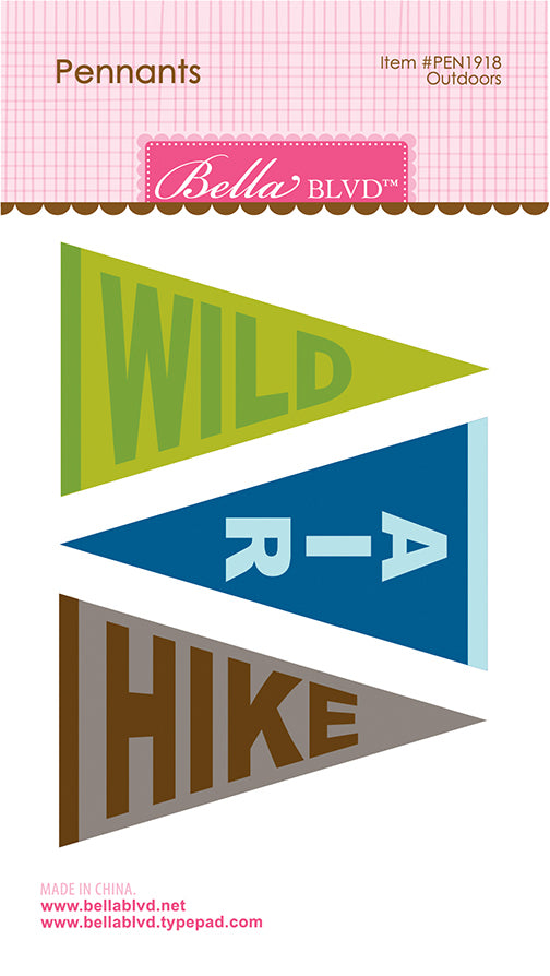 Bella Blvd Outdoors PENNANTS Flags 2"X5" 3pc Scrapbooksrus