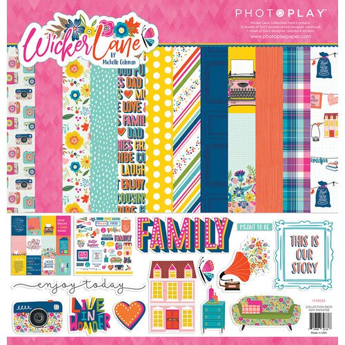 Photoplay WICKER LANE 12X12 Paper Collection Pack Scrapbooksrus