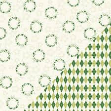 Bazzill Basics Holiday Style ARGYLE GREEN 12&quot;X12&quot; Scrapbook Paper Scrapbooksrus 