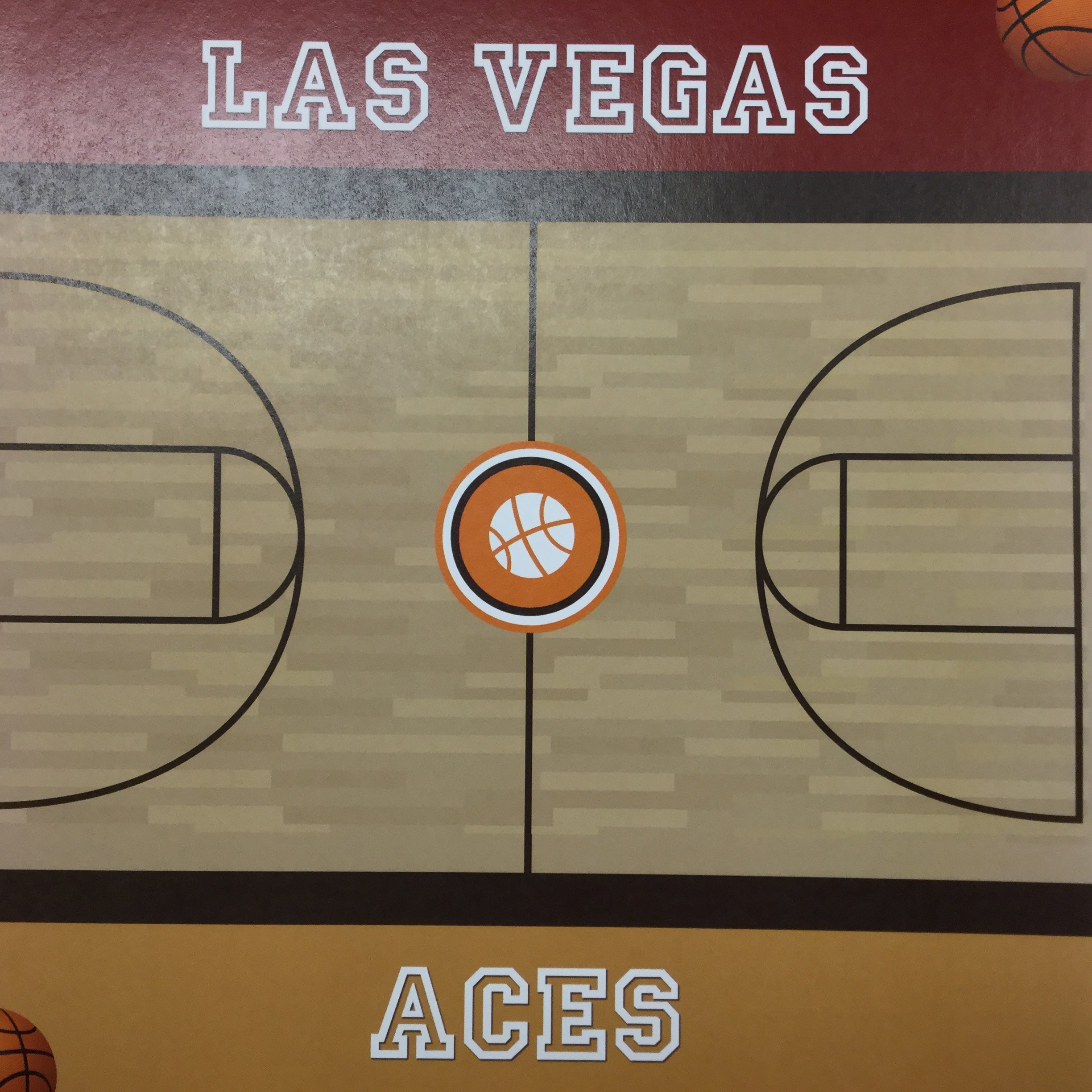 LAS VEGAS ACES Basketball Court 12X12 Sports Sheet Scrapbooksrus 