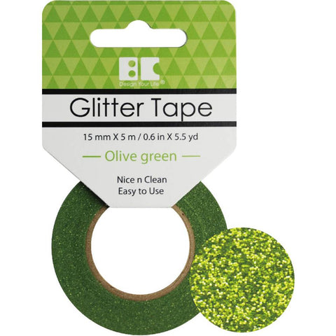 Best Creation GLITTER TAPE OLIVE GREEN Permanent Washi Tape