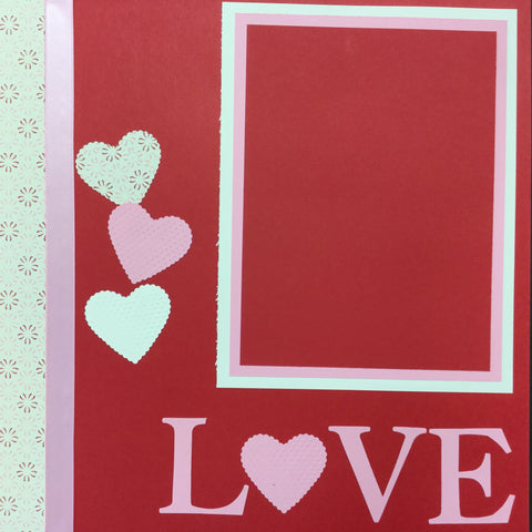 Premade Pages HAPPY VALENTINES DAY (2) 12"X12" Scrapbook Pages Scrapbooksrus 