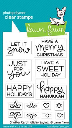 Lawn Fawn SHUTTER CARD HOLIDAY SAYINGS Clear Stamps Scrapbooksrus