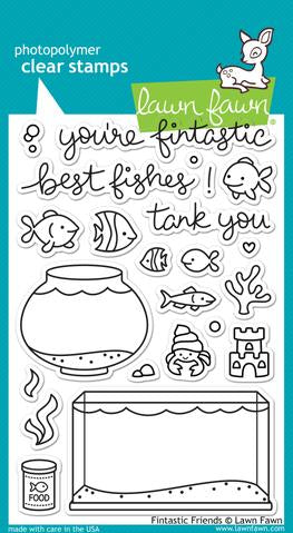 Lawn Fawn FINTASTIC FRIENDS Clear Stamps 23pc Scrapbooksrus 