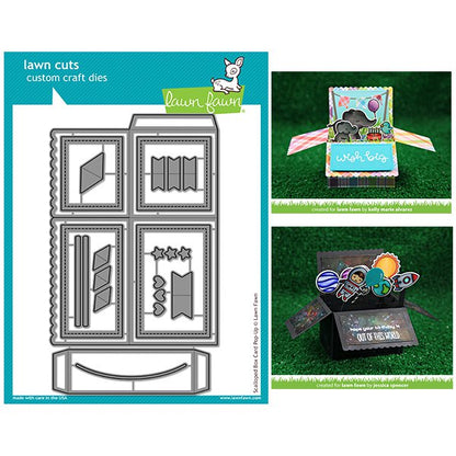 Lawn Fawn SCALLOPED BOX CARD POP-UP Custom Craft Die 14 pc