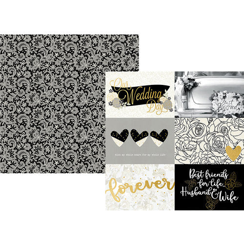 Simple Stories Always &amp; Forever 4x6 HORIZONTAL ELEMENTS  12x12 Scrapbook Paper Scrapbooksrus 