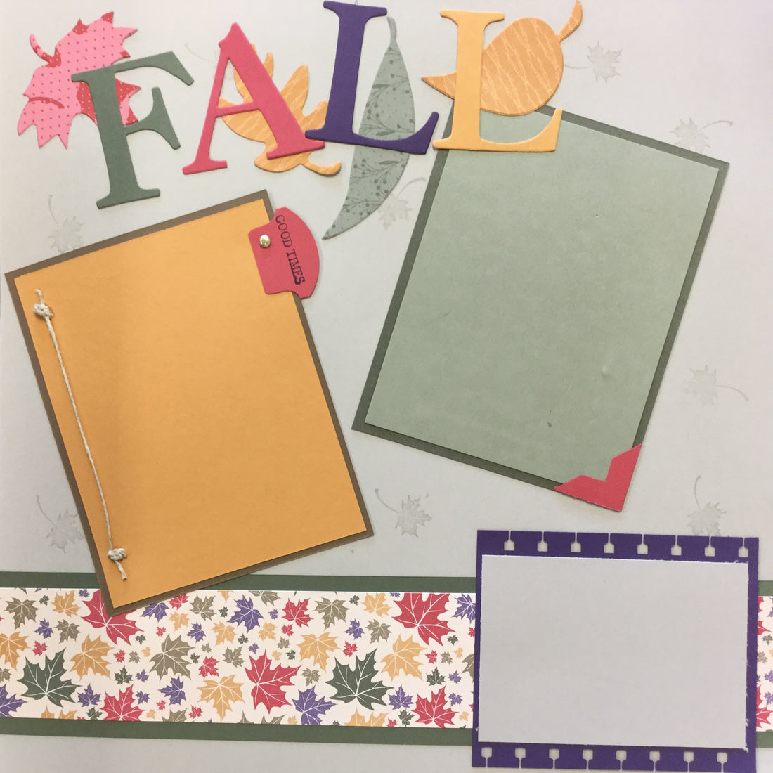 Premade Page FALL FUN (2) 12X12 Scrapbook @Scrapbooksrus Scrapbooksrus 