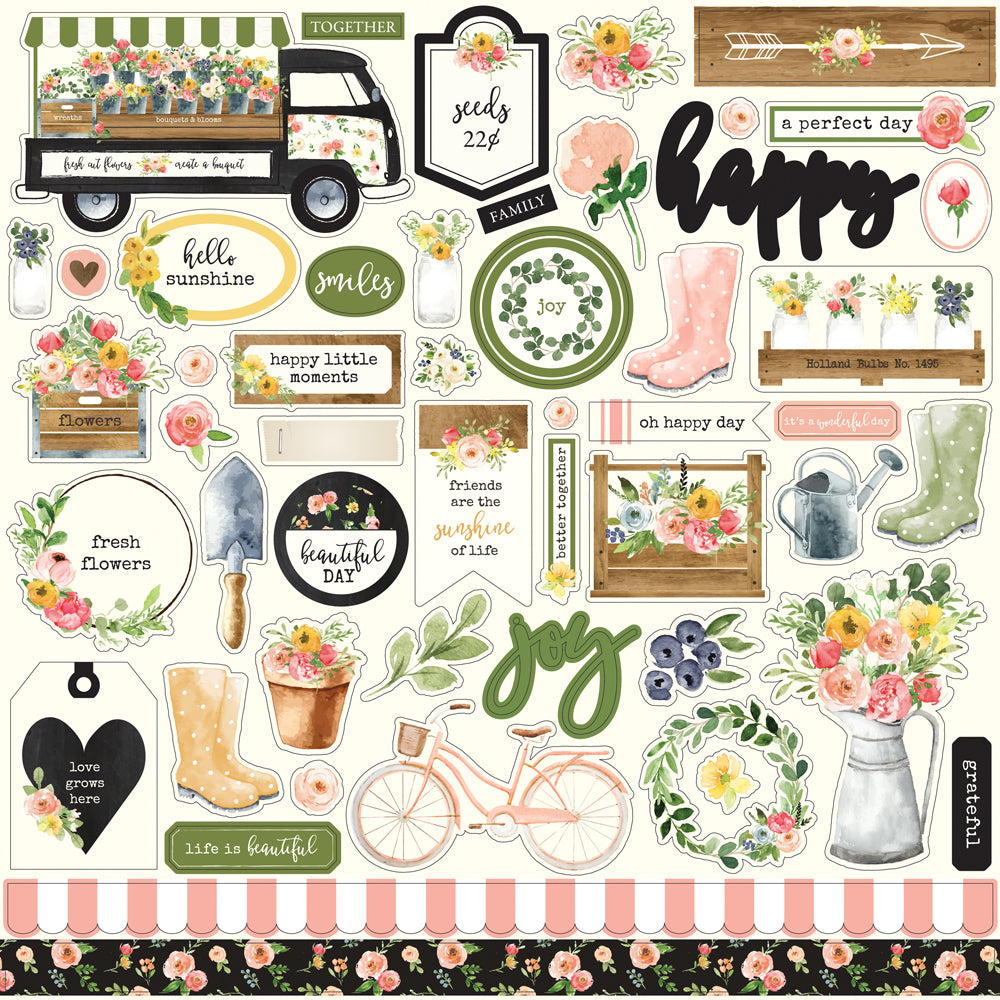 Echo Park  12&quot;x12&quot; SPRING MARKET 13pc COLLECTION KIT Scrapbooksrus 