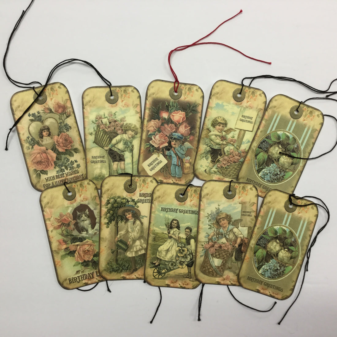 Tags & Ephemera 10pc VINTAGE BIRTHDAY VICTORIAN Scrapbooksrus