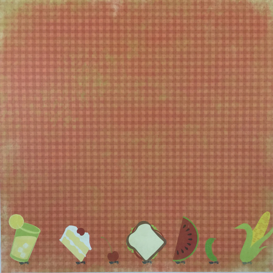 Moxxie Picnic DISAPPEARING DISHES 12”x12” Scrapbook Sheet Scrapbooksrus