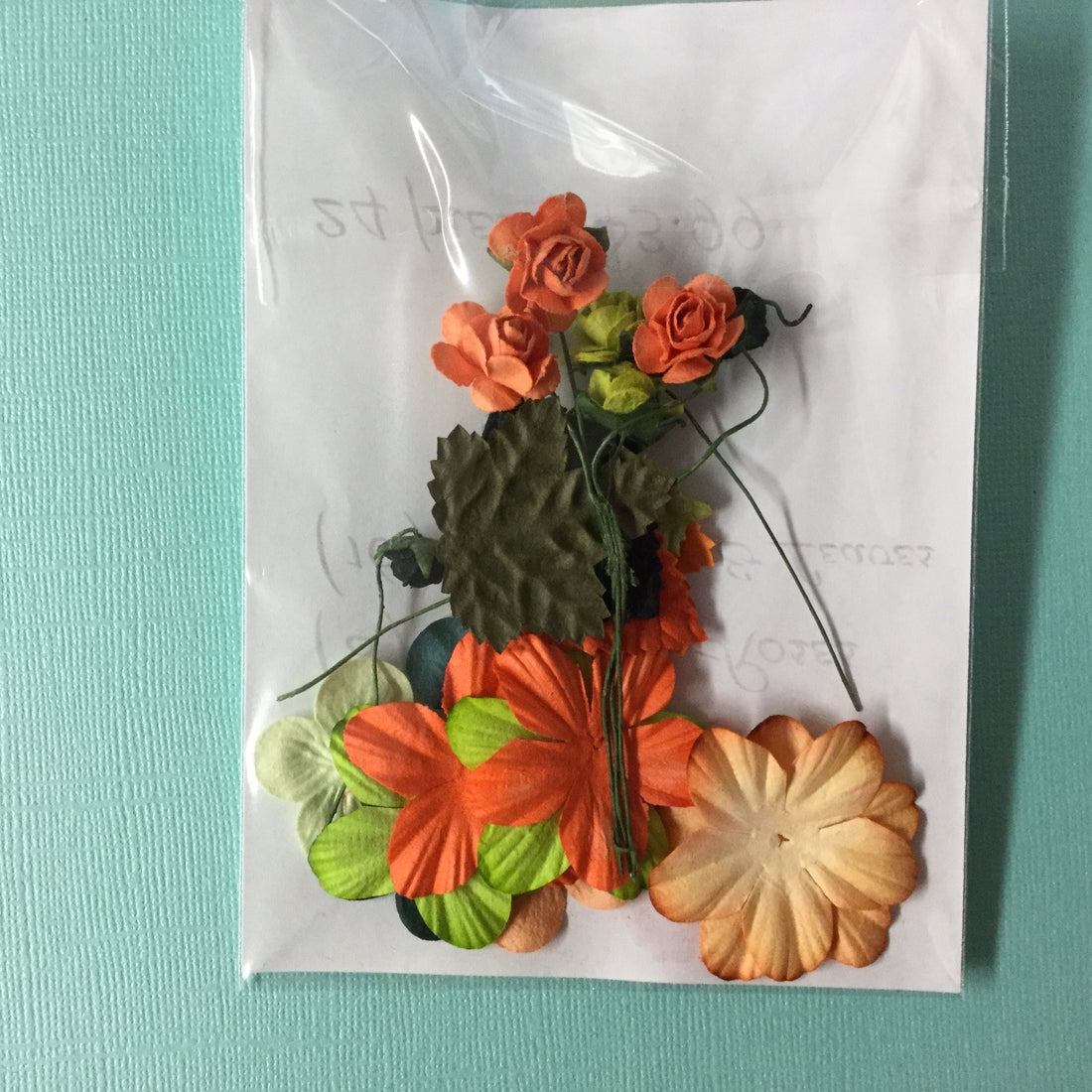 Mini Roses Flowers and Leaves 24 pc Scrapbooksrus