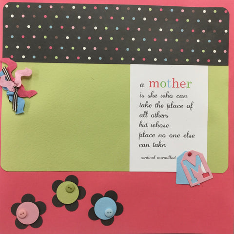 $5.00 Premade Pages MOTHER 12"X12" Scrapbook Pages Scrapbooksrus 