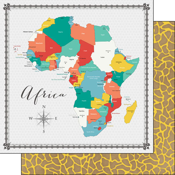 AFRICA MEMORIES MAP 12X12 Paper Scrapbook Customs Scrapbooksrus