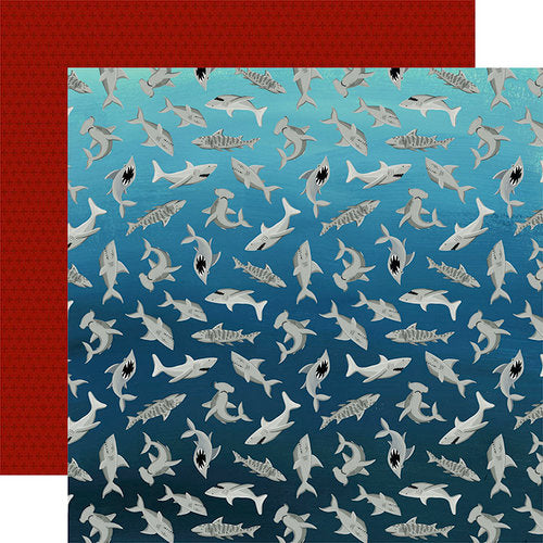 Echo Park Pirates Tales SHARK BAIT 12"X12" Cardstock Paper Scrapbooksrus