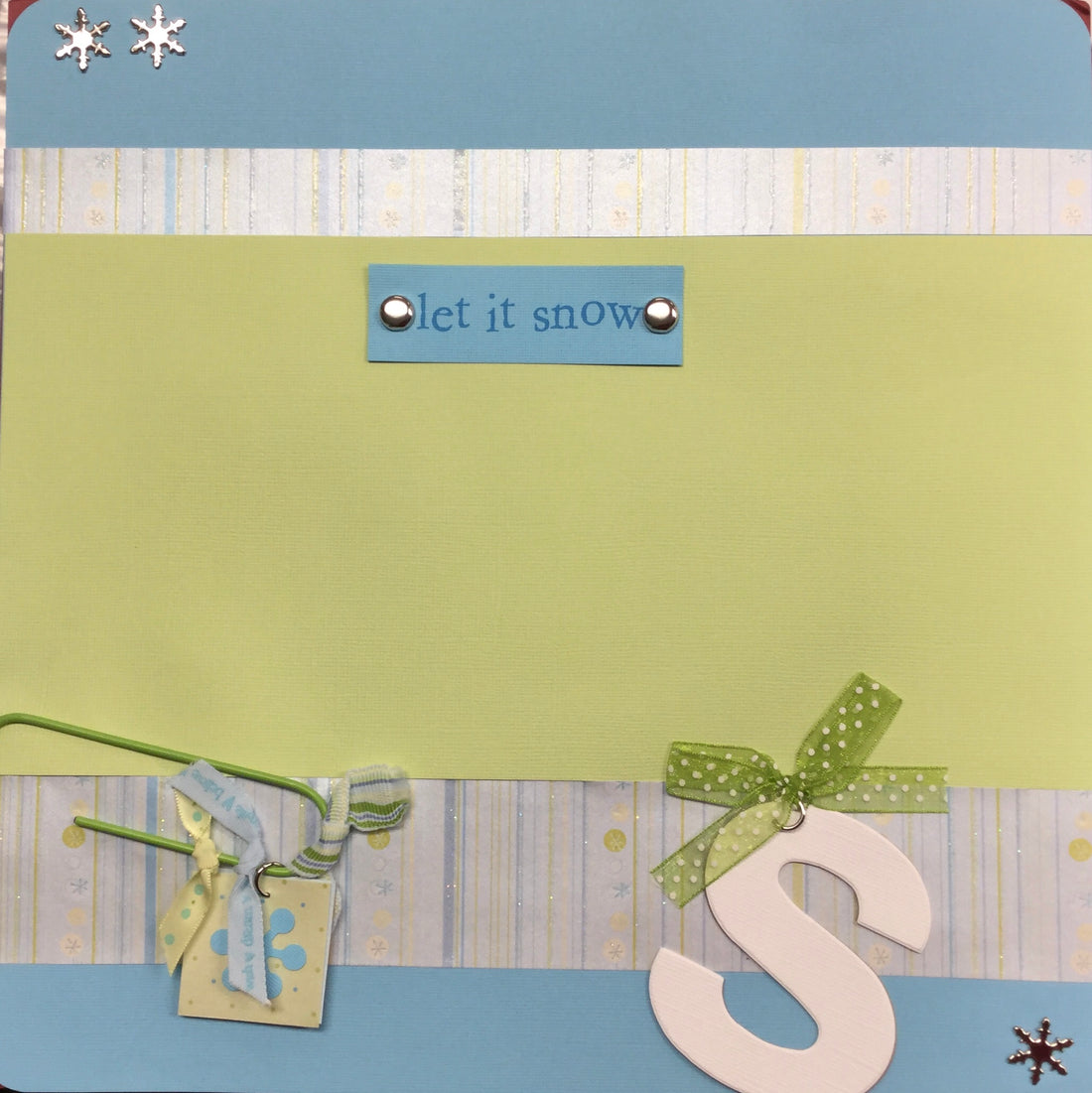 Premade Pages LET IT SNOW 12&quot;X12&quot; Scrapbook Page Scrapbooksrus 