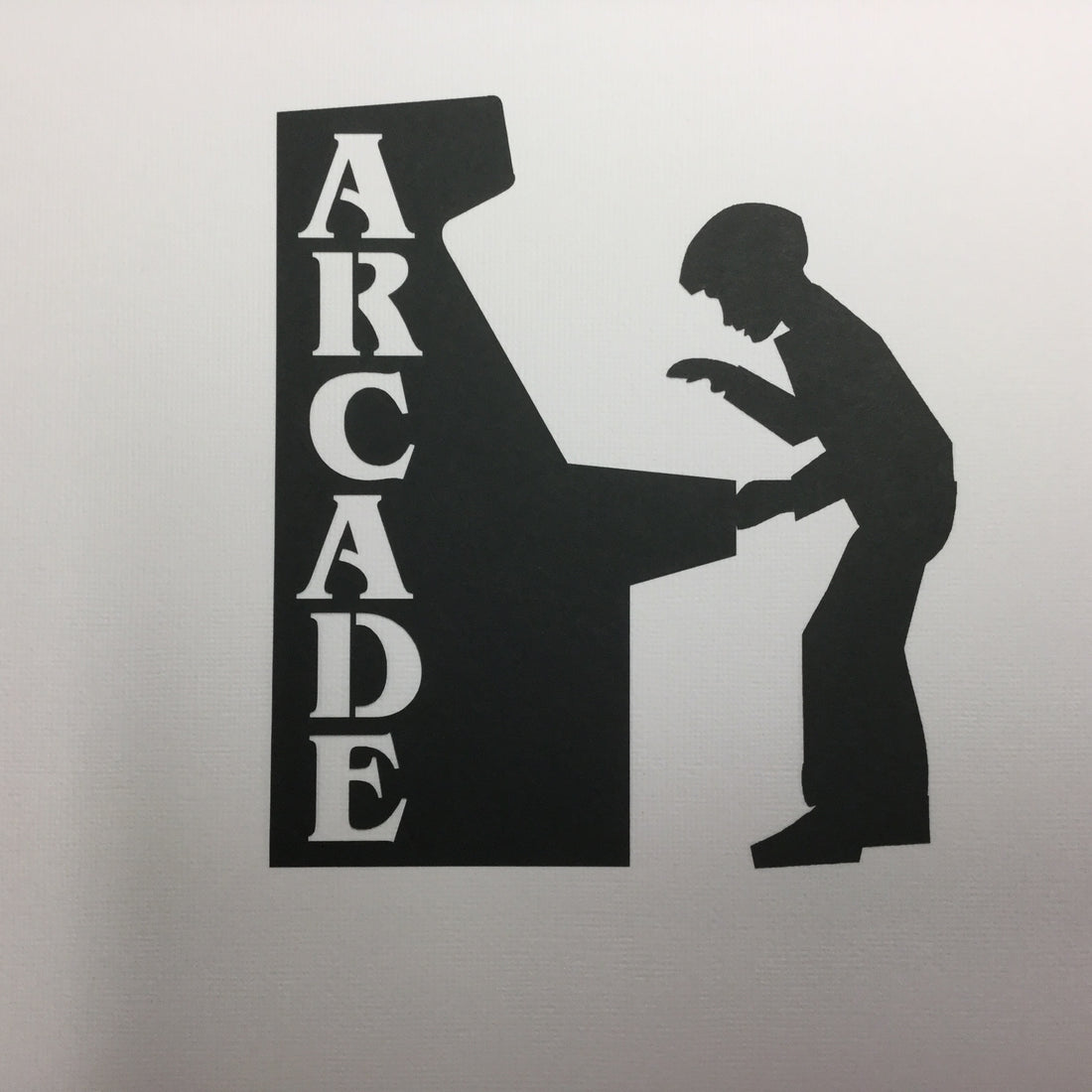 ARCADE Video Game Playing Boy Black Laser Cut DieCut Scrapbooksrus 