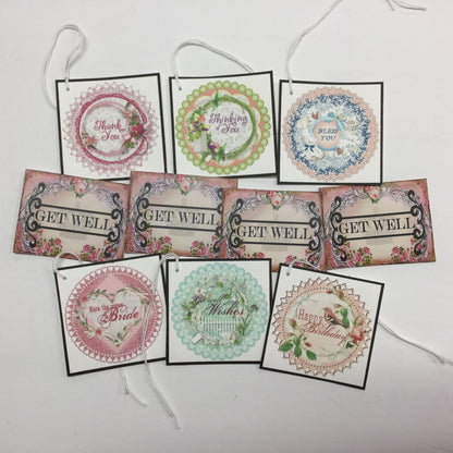 Tags &amp; Ephemera 10pc SENTIMENTS &amp; GREETINGS TAGS Scrapbooksrus 