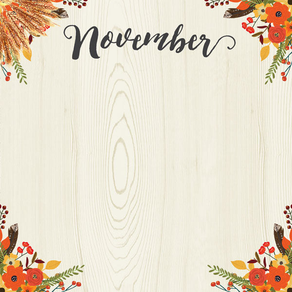 Scrapbook Customs NOVEMBER MEMORIES Paper Pack 3pc Scrapbooksrus 