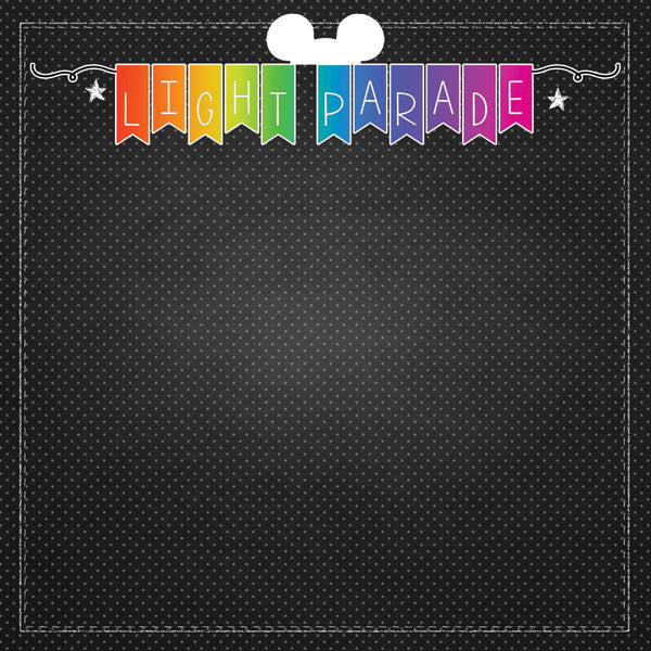 Disney NEON LIGHT PARADE DS 12&quot;X12&quot; Scrapbook Paper Scrapbooksrus 