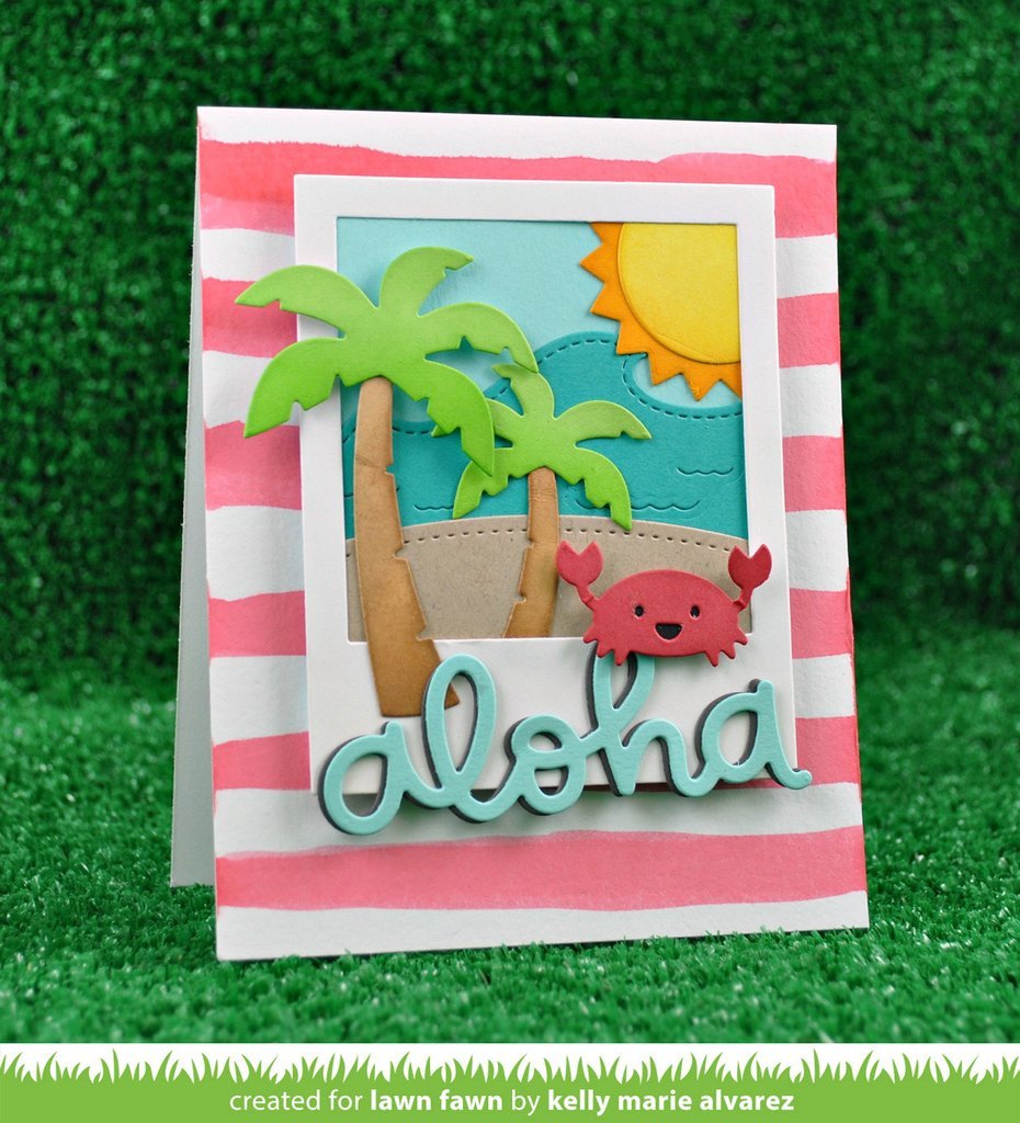 Lawn Fawn ALOHA Clear Stamps 3&quot;X2&quot; 7pc Scrapbooksrus 