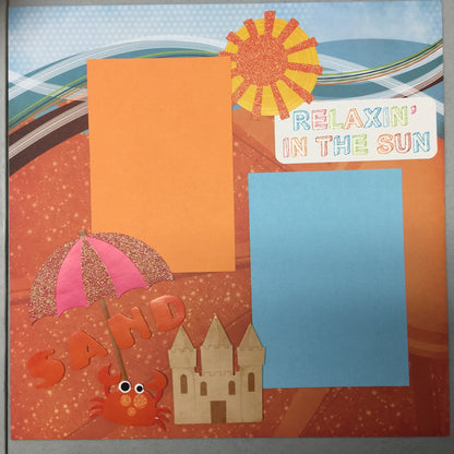 Premade Page RIDE THE WAVE (2) 12X12 Scrapbook @Scrapbooksrus