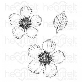 Heartfelt Creations LARGE WILD ROSE Cling Stamp Set 3pc Scrapbooksrus 