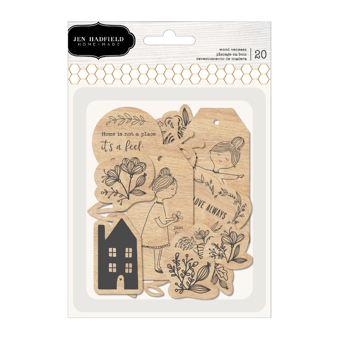 Jen Hadfield WOOD VENEERS 21 pc. Scrapbooksrus