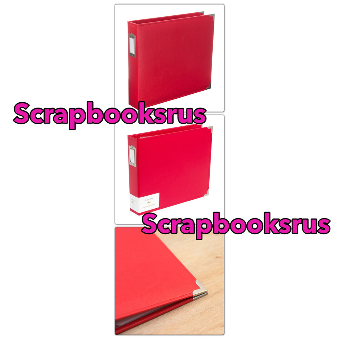 WeR REAL RED 6&quot;X6&quot; Classic Leather Scrapbook Album