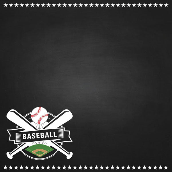 Scrapbook Customs BASEBALL DOUBLE SIDED CHALKBOARD SPORTS 12X12 Sports Sheet Scrapbooksrus 