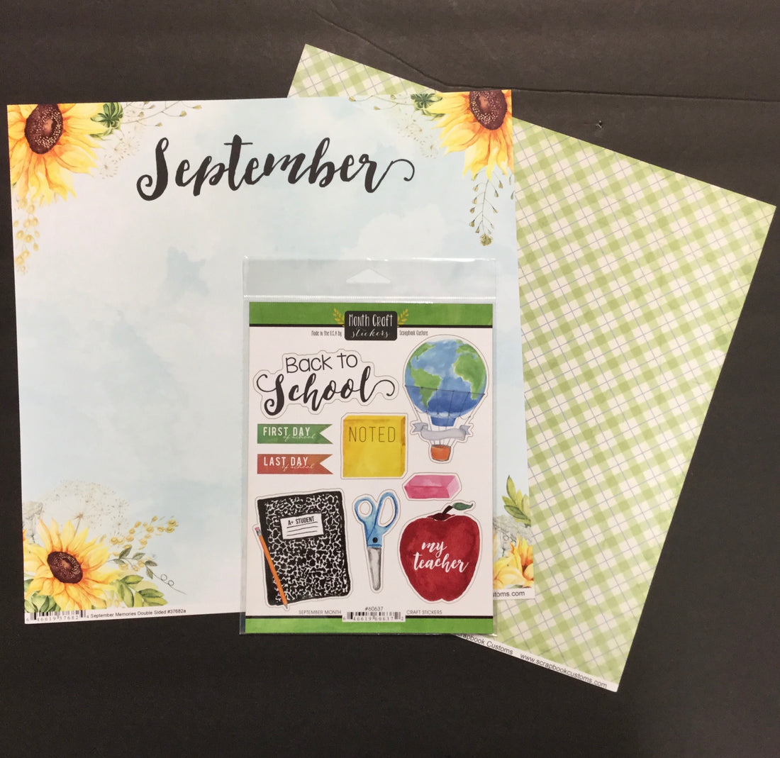 SEPTEMBER MEMORIES Scrapbook Customs Kit 3pc Scrapbooksrus