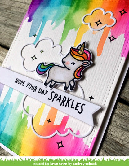 Lawn Fawn UNICORN PICNIC Clear Stamps 33pc Scrapbooksrus 