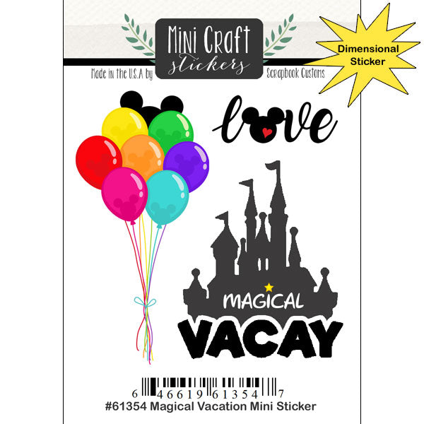 Mini Craft Disney MAGICAL VACATION Sticker Scrapbooksrus 