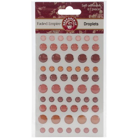Ruby Rock-It FADED EMPIRE Droplets Self Adhesive 61 pieces Scrapbooksrus 
