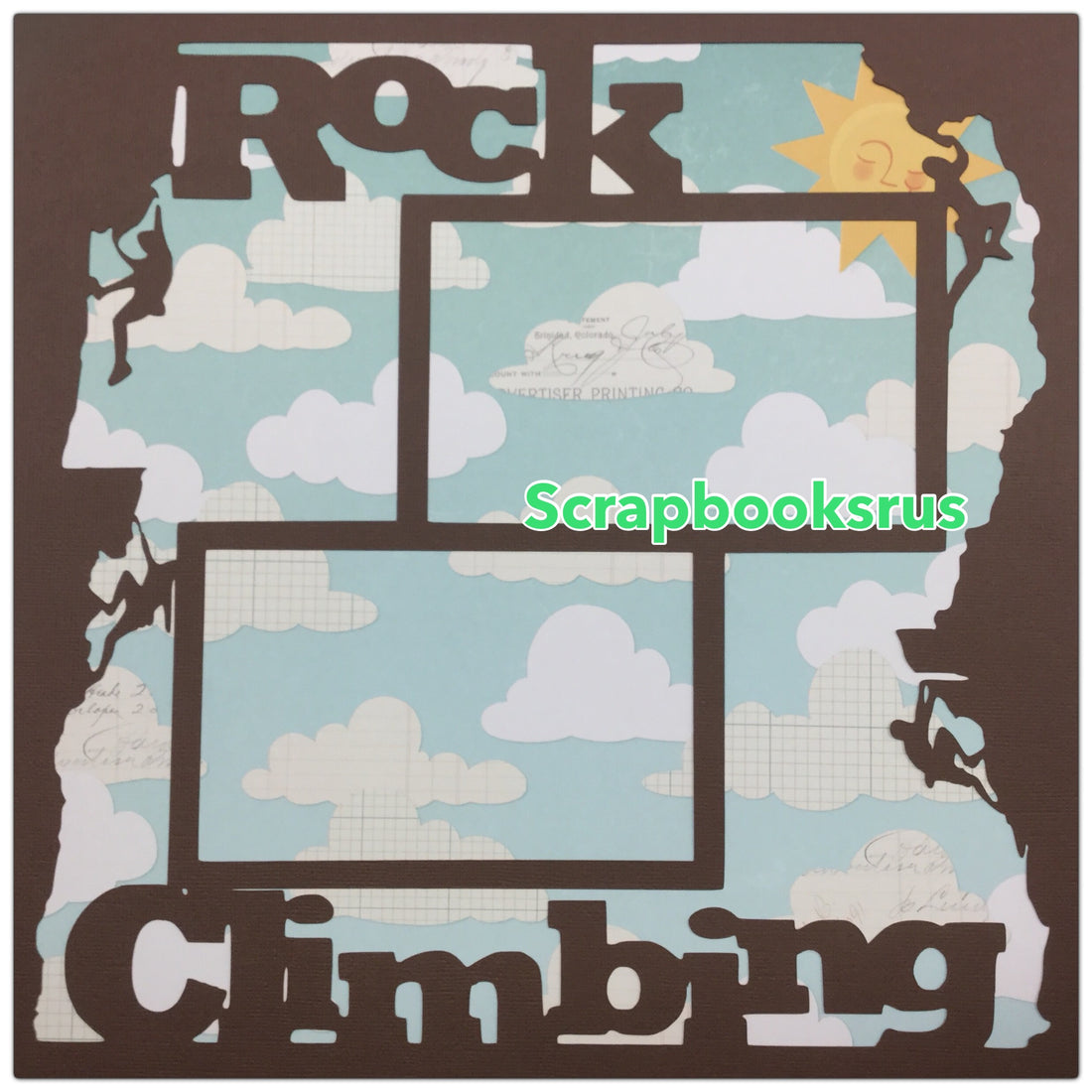 Page Frame ROCK CLIMBING 12"x12" Scrapbook Overlay Brown