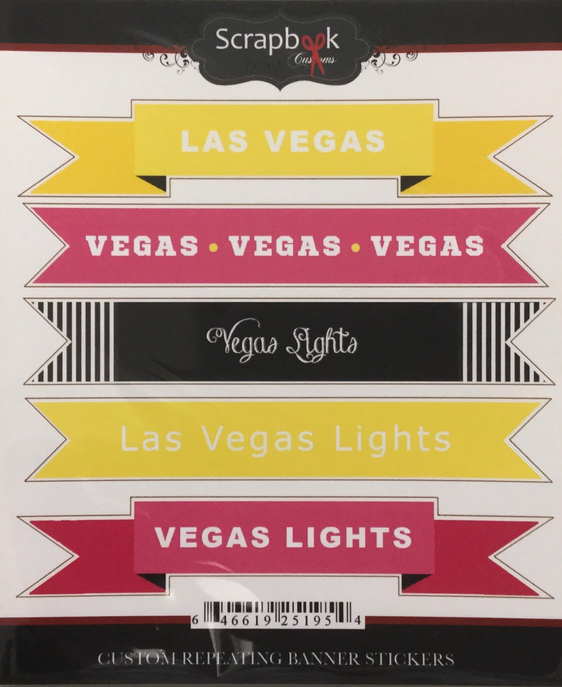 LAS VEGAS LIGHTS Banner Stickers 5 pc Scrapbook Customs Scrapbooksrus