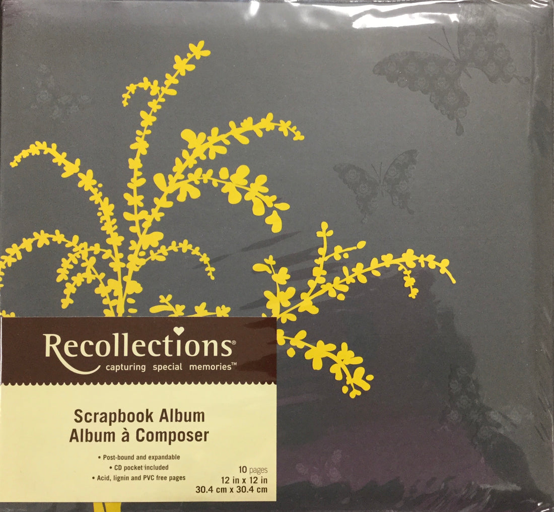 Recollections YELLOW GRAY 12&quot;X12&quot; Scrapbook Album Scrapbooksrus 