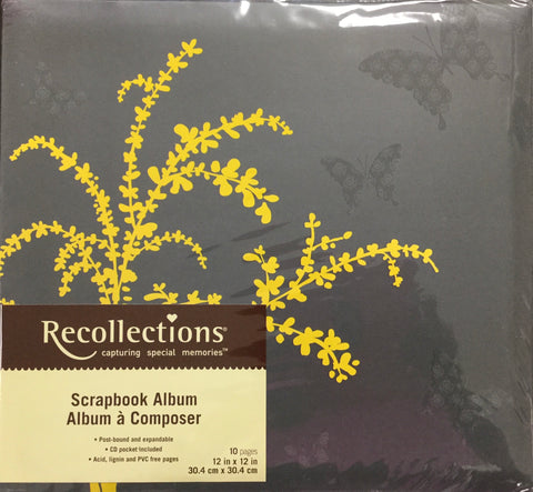 Recollections YELLOW GRAY 12"X12" Scrapbook Album Scrapbooksrus 