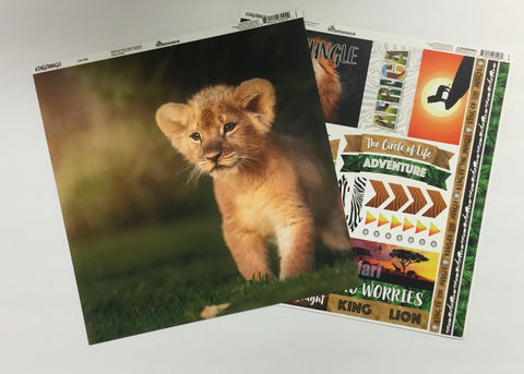 Reminisce KING OF THE JUNGLE Paper Pack 2pc Scrapbooksrus 