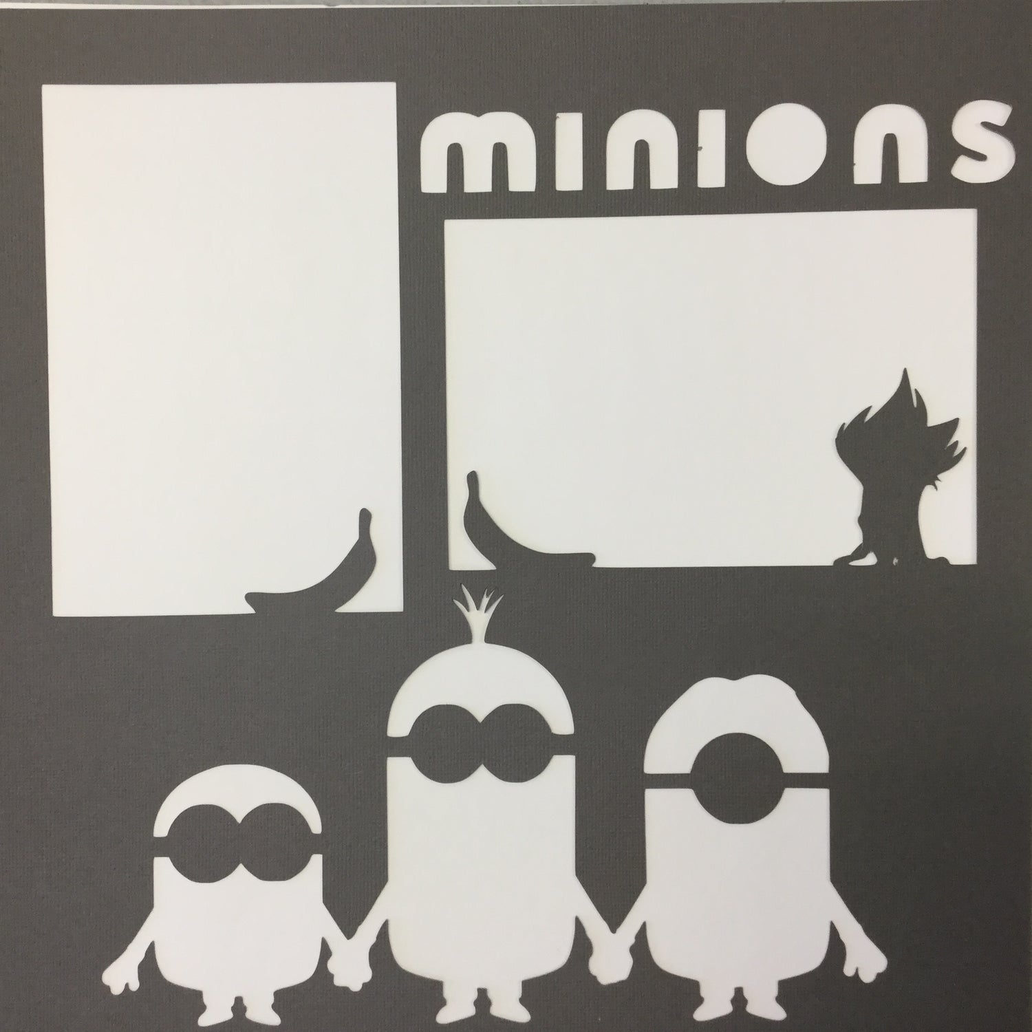 Page Frame MINIONS GRAY 12&quot;x12&quot; Scrapbook Overlays Scrapbooksrus 