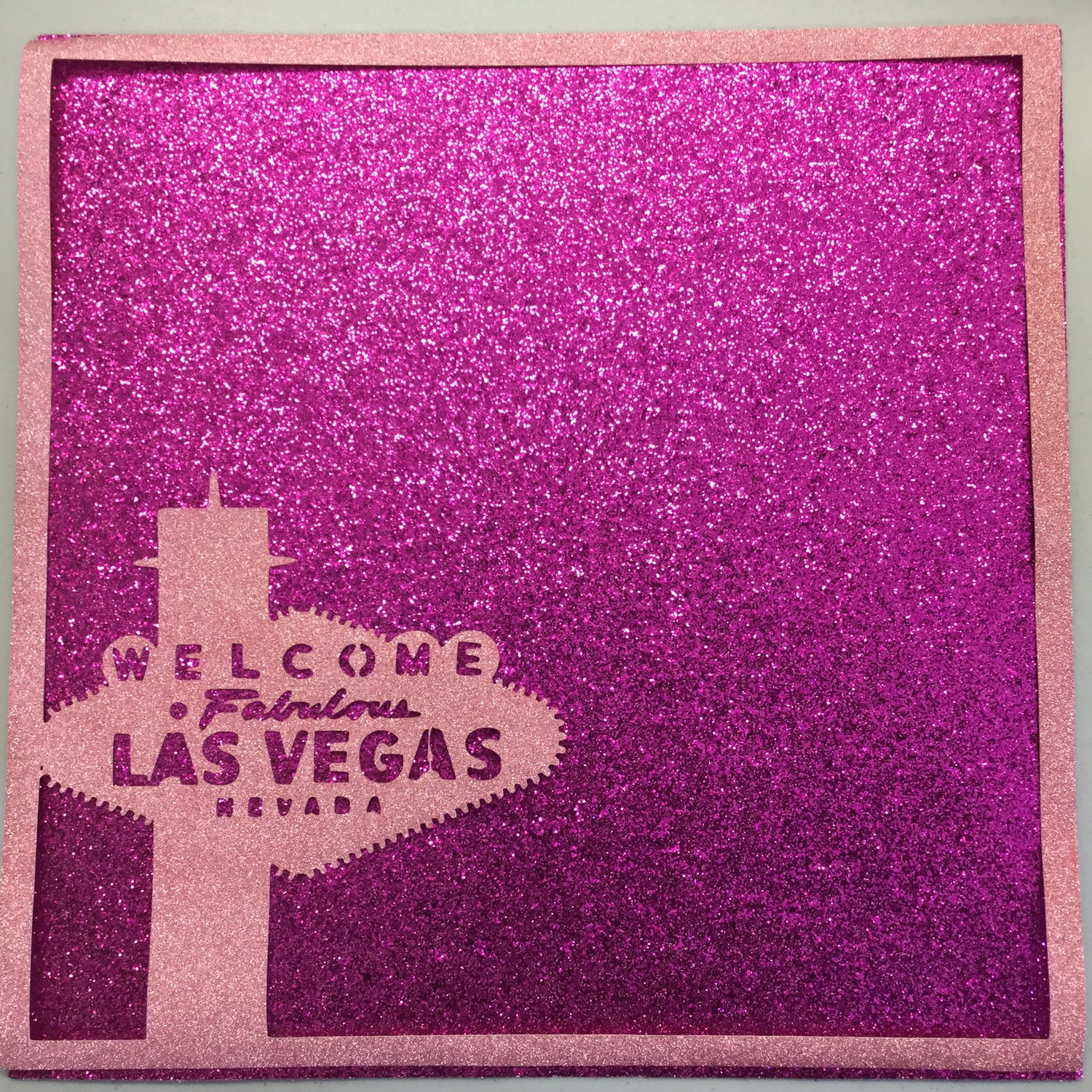 Page Frame WELCOME LAS VEGAS Pink 12&quot;x12&quot; Scrapbook Overlay LV
