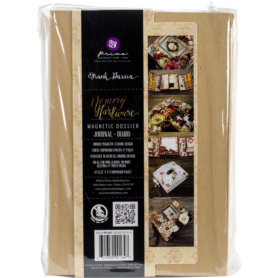 Prima Memory Hardware MAGNETIC DOSSIER JOURNAL Chipboard Scrapbook Scrapbooksrus
