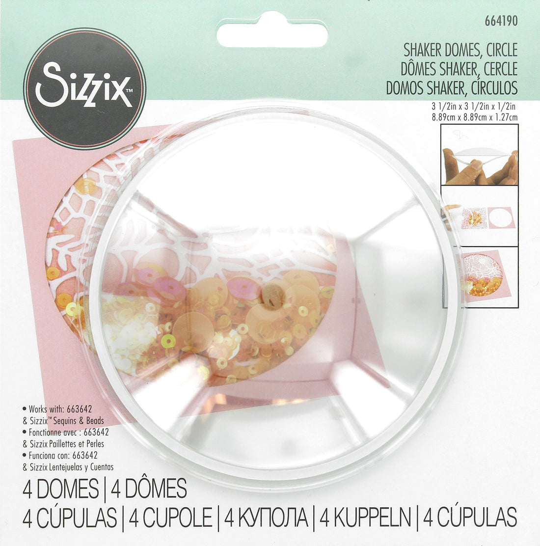 Sizzix Shaker Domes CIRCLE 4pc  Scrapbooksrus 