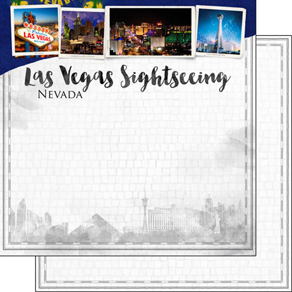 Scrapbook Customs LAS VEGAS SIGHTSEEING 12x12” Scrapbook Paper Scrapbooksrus 