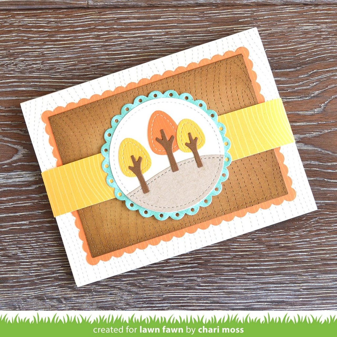 Lawn Cuts STITCHED WOODGRAIN BACKDROP Custom Craft Die 1pc. Scrapbooksrus 