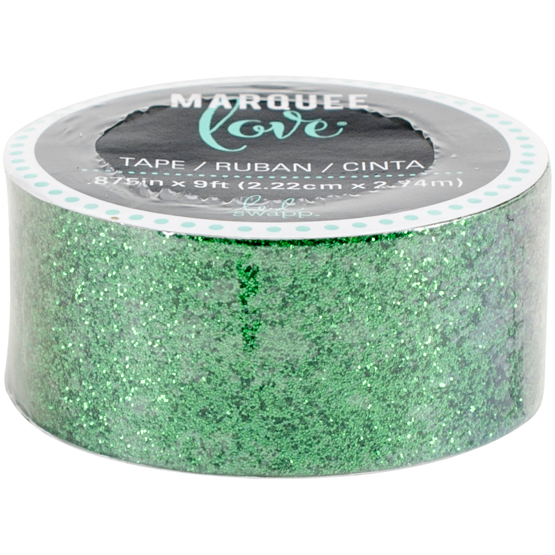 Heidi Swapp MARQUEE LOVE Green Glitter Washi Tape 9ft Scrapbooksrus 