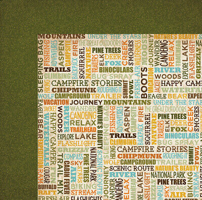 Bo Bunny Take A Hike HAPPY TRAILS 12x12 Scrapbook Paper Scrapbooksrus