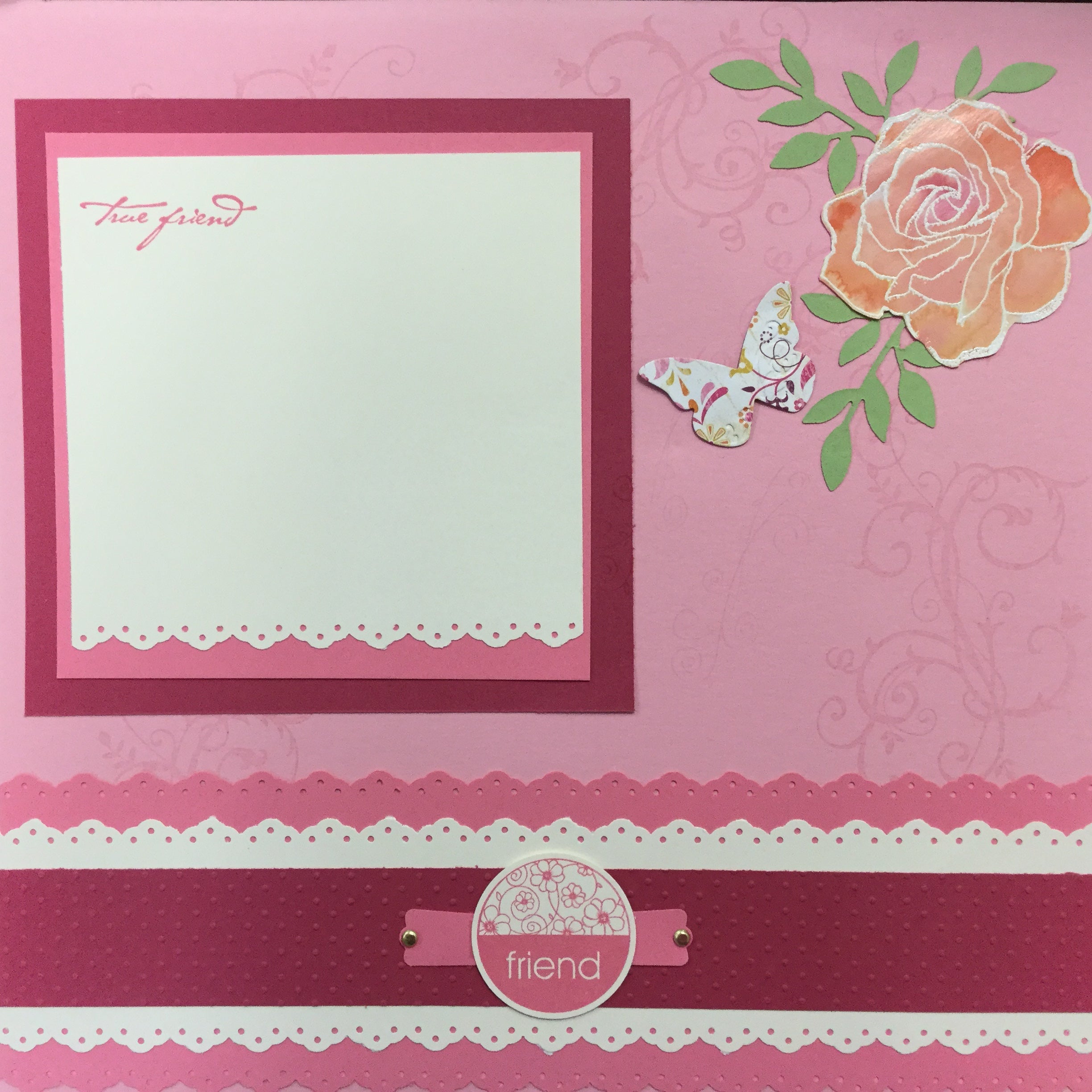 Premade Pages TRUE FRIENDS 12&quot;X12&quot; (2) Scrapbook Pages Scrapbooksrus 