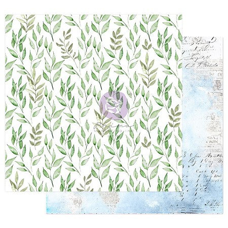 Prima Watercolor Floral PEACEFUL BLISS 12X12 Scrapbook Paper