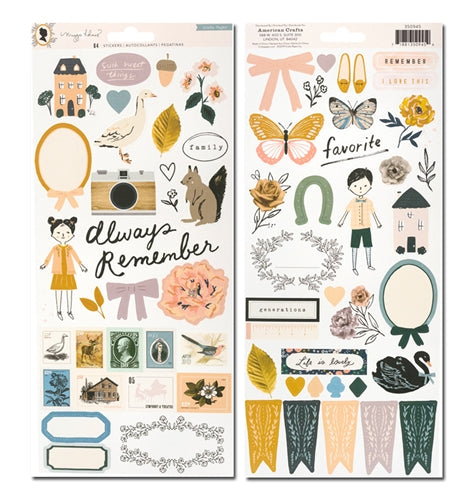 Crate Paper Maggie Holmes HERITAGE Stickers 6"X12" 64pc. Scrapbooksrus